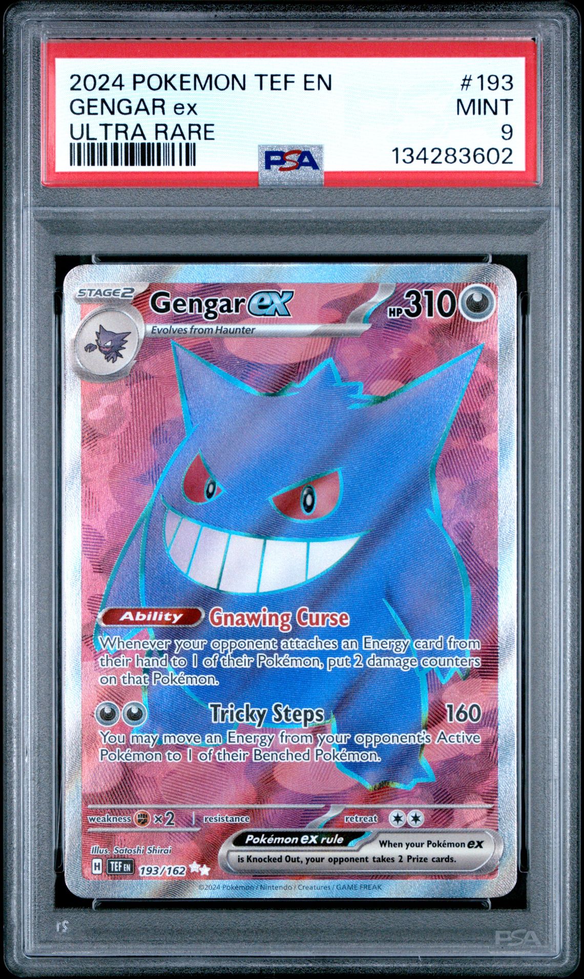 2024 Pokemon Tef En-Temporal Forces Gengar Ex #193 (Ultra Rare) Mint 9 front