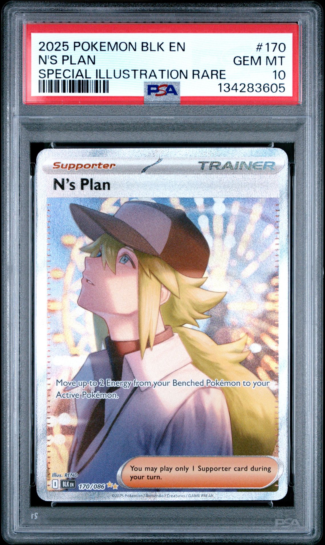 2025 Pokemon Blk En-Black Bolt N's Plan #170 (Special Illustration Rare) Gem Mt 10 front