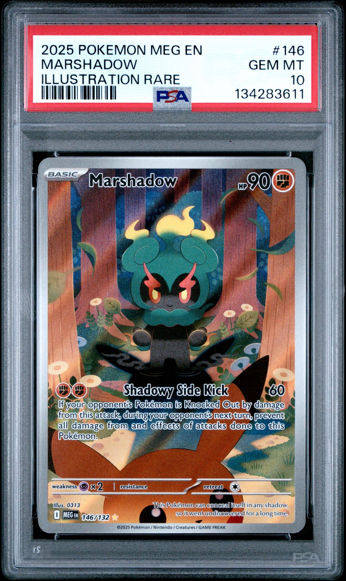 2025 Pokemon Meg En-Mega Evolution Marshadow #146 (Illustration Rare) Gem Mt 10 front