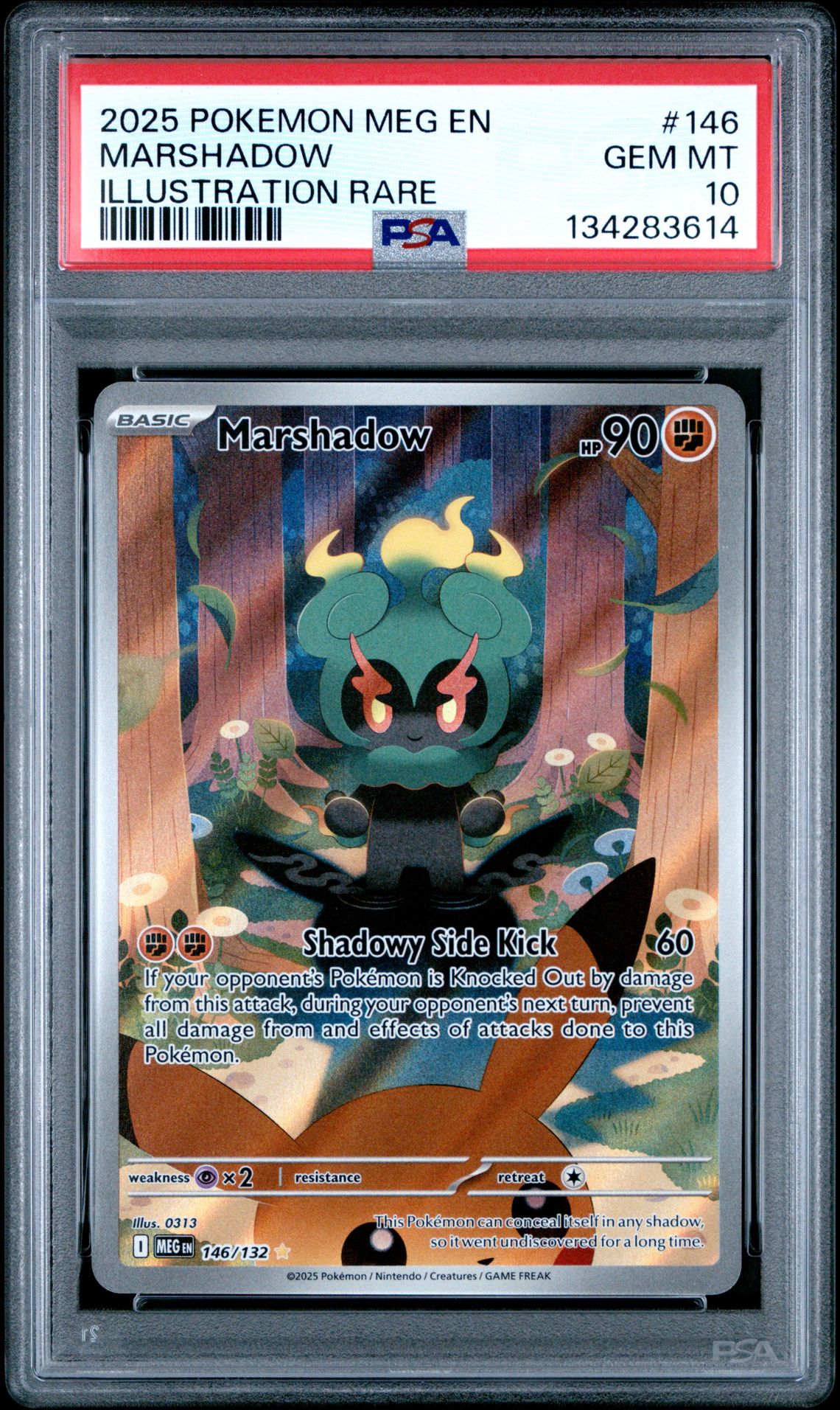 2025 Pokemon Meg En-Mega Evolution Marshadow #146 (Illustration Rare) Gem Mt 10 front