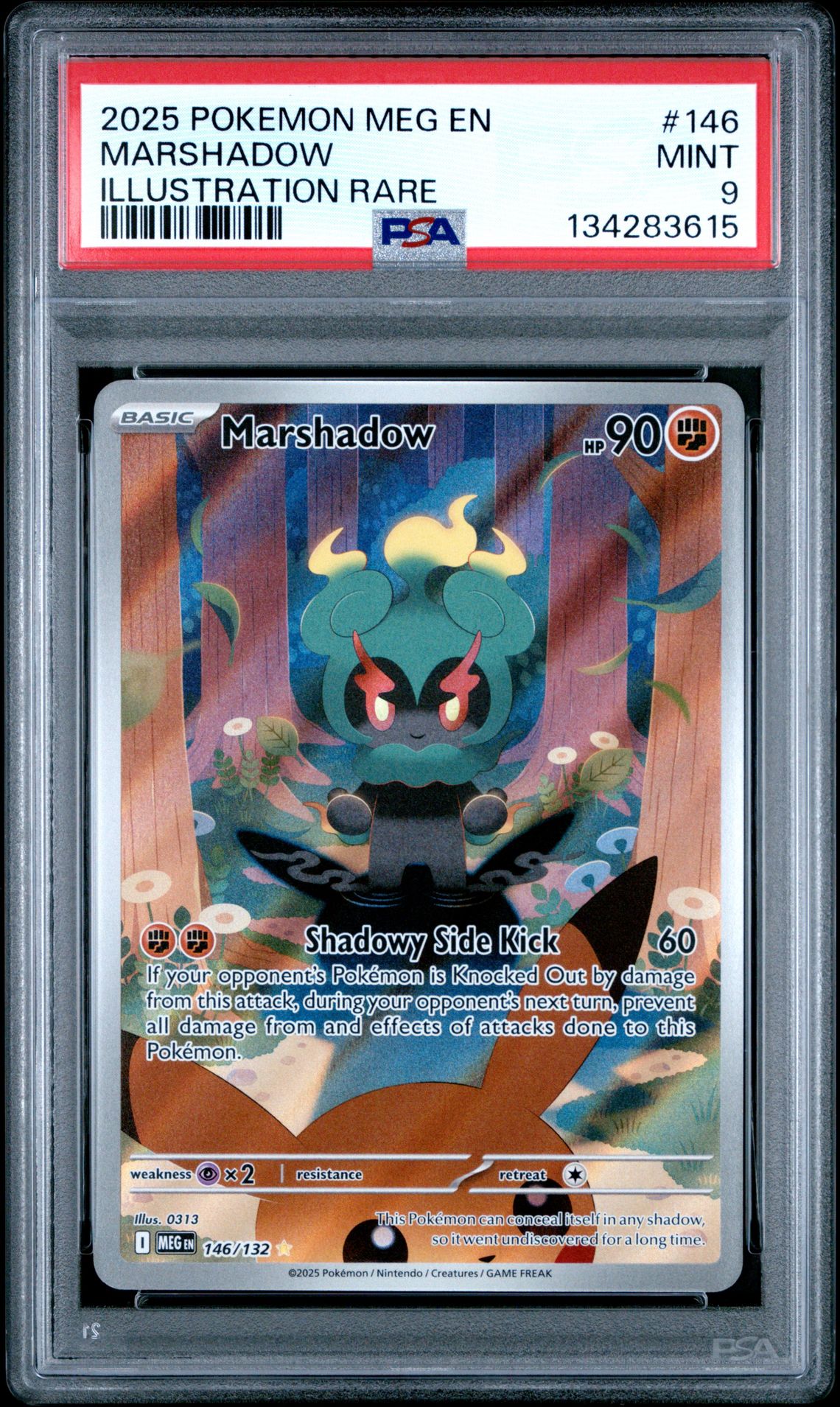 2025 Pokemon Meg En-Mega Evolution Marshadow #146 (Illustration Rare) Mint 9 front