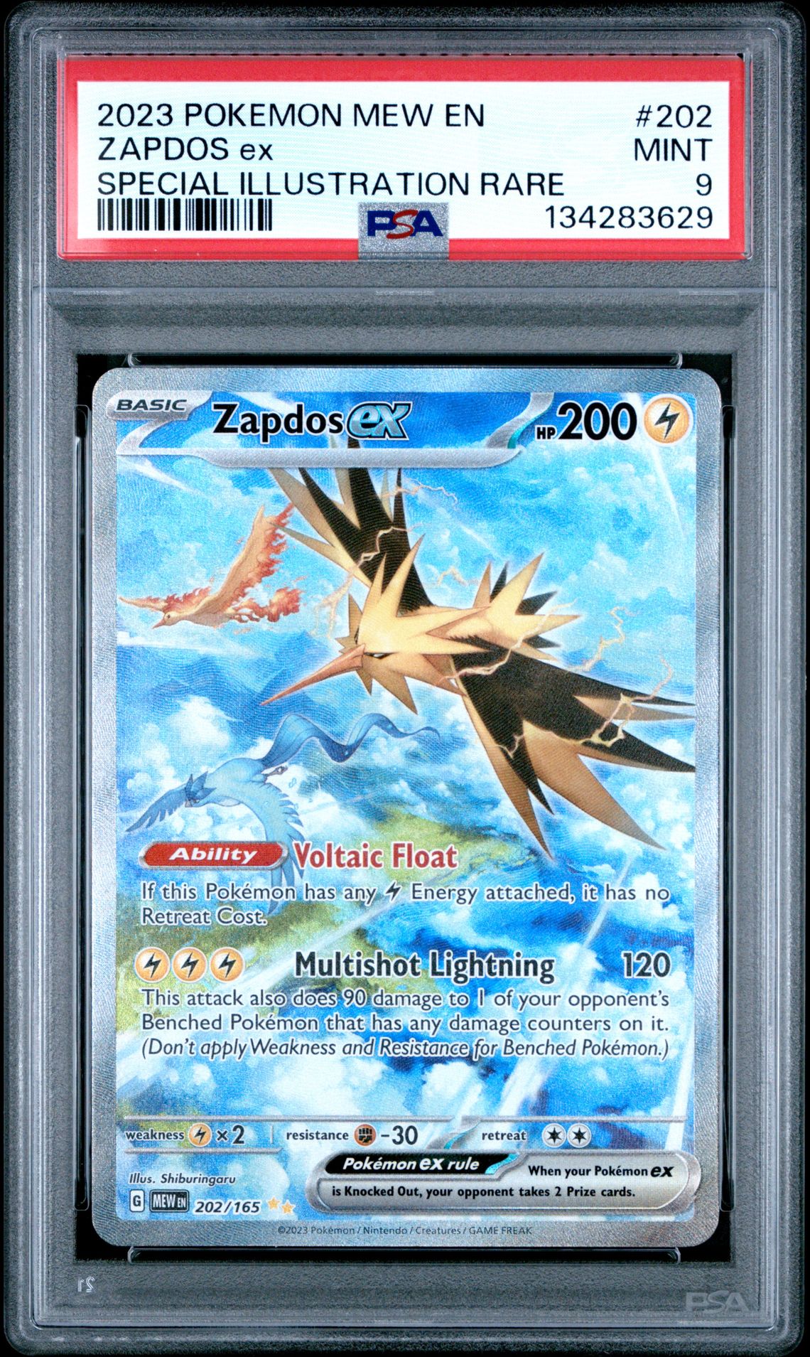 2023 Pokemon Mew En-151 Zapdos Ex #202 (Special Illustration Rare) Mint 9 front