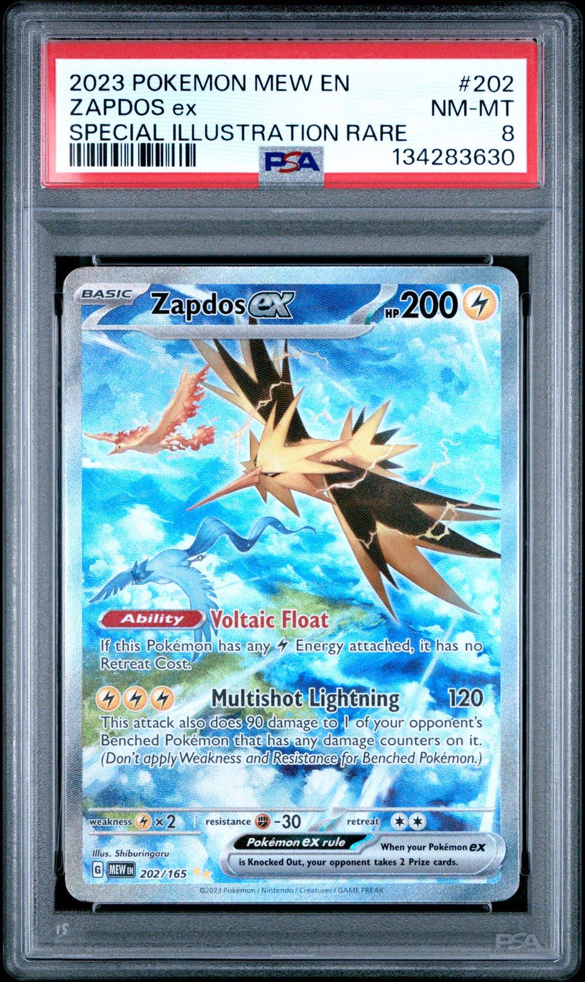 2023 Pokemon Mew En-151 Zapdos Ex #202 (Special Illustration Rare) Nm-Mt 8 front