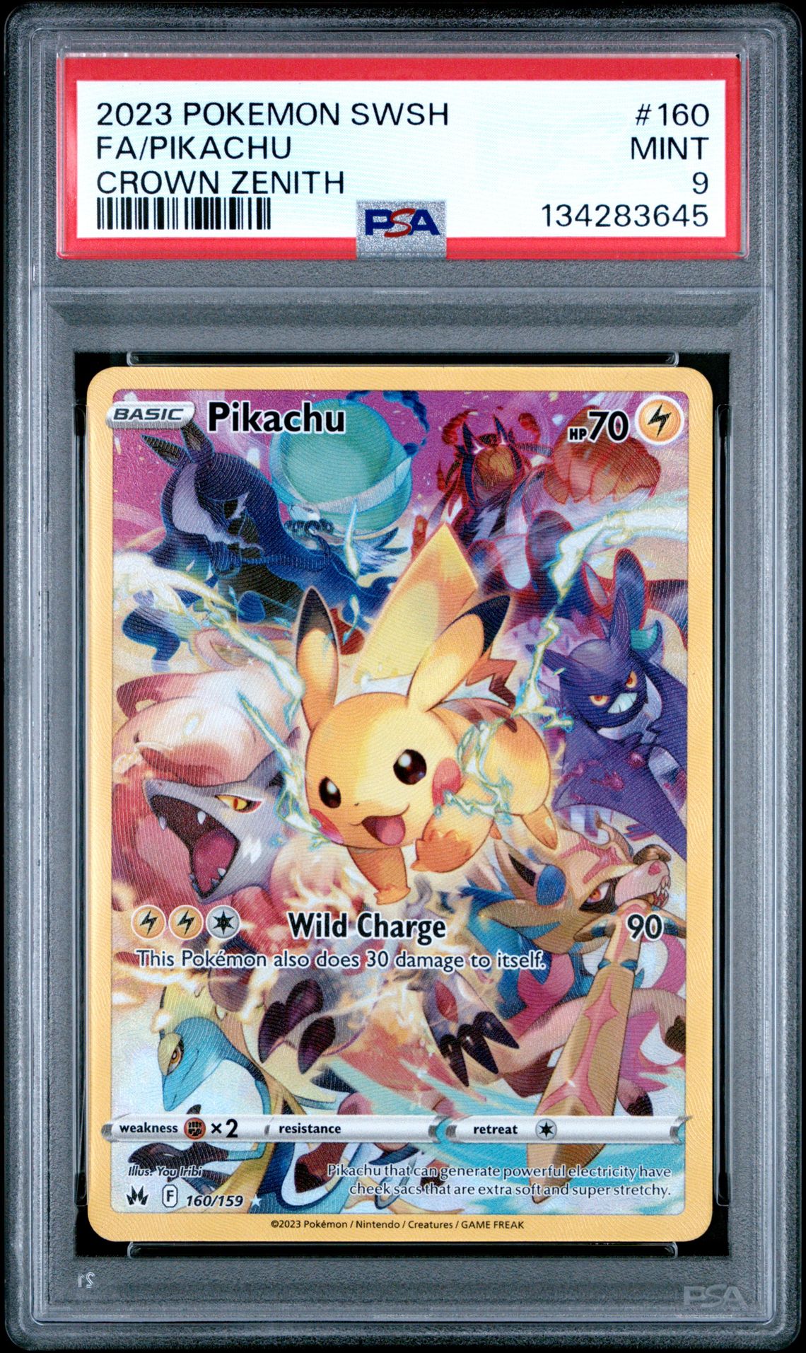 2023 Pokemon Sword And Shield Crown Zenith Fa/Pikachu #160 (Crown Zenith) Mint 9 front