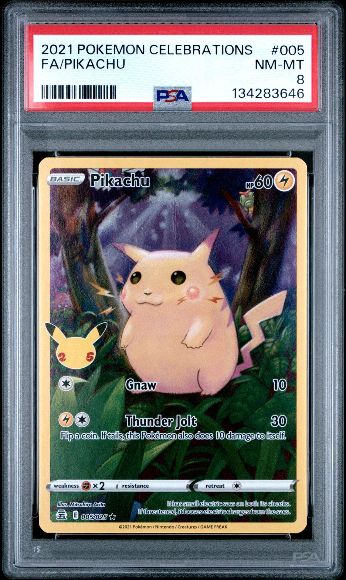 2021 Pokemon Celebrations Fa/Pikachu #005 Nm-Mt 8 front