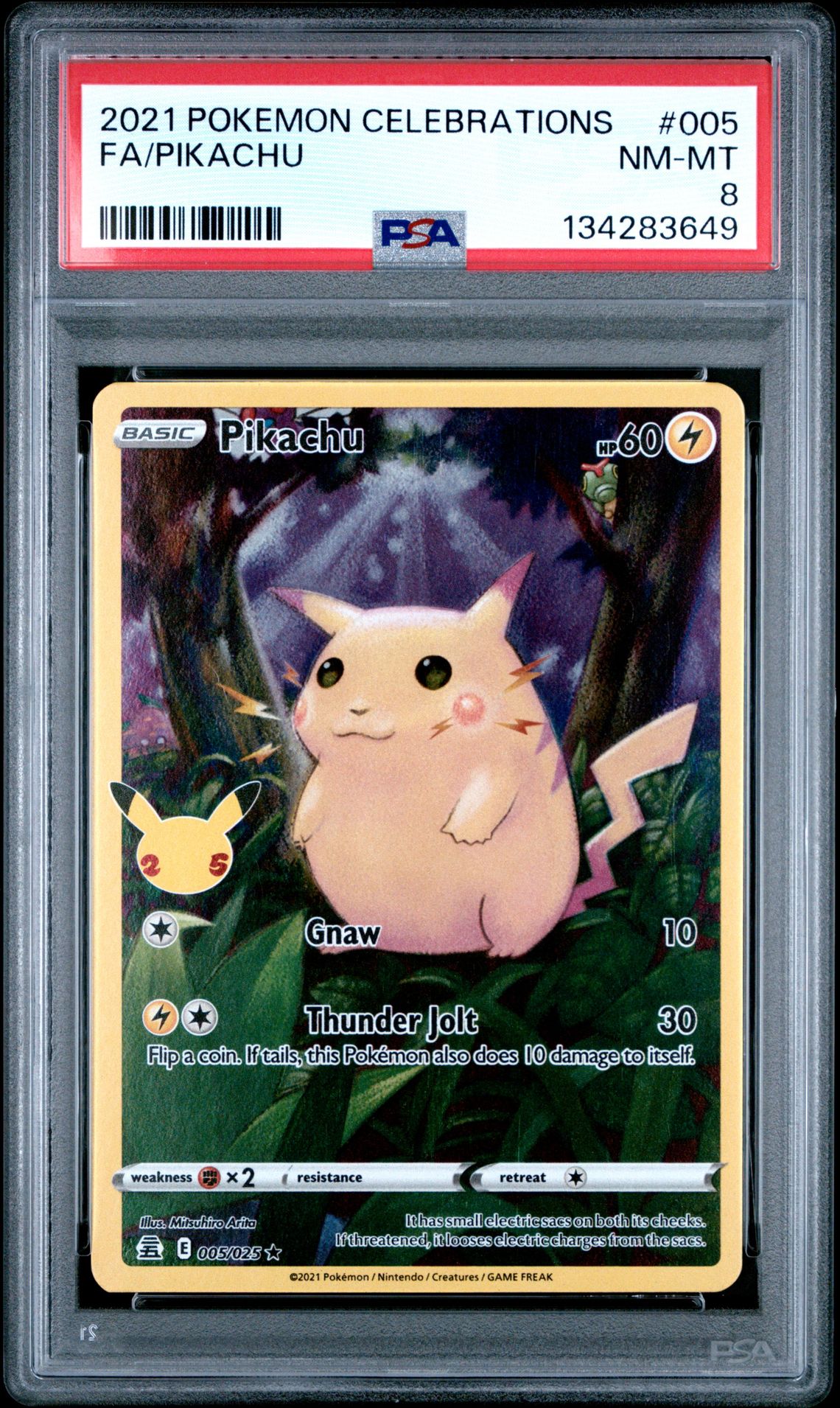 2021 Pokemon Celebrations Fa/Pikachu #005 Nm-Mt 8 front