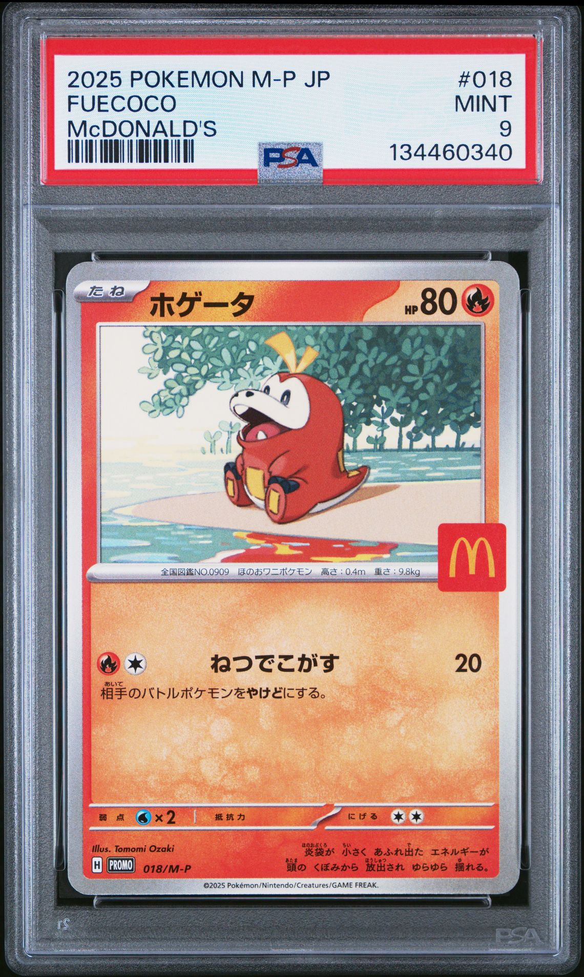 2025 Pokemon Japanese M-P Promo Fuecoco #018 (Mcdonald's) Mint 9 front