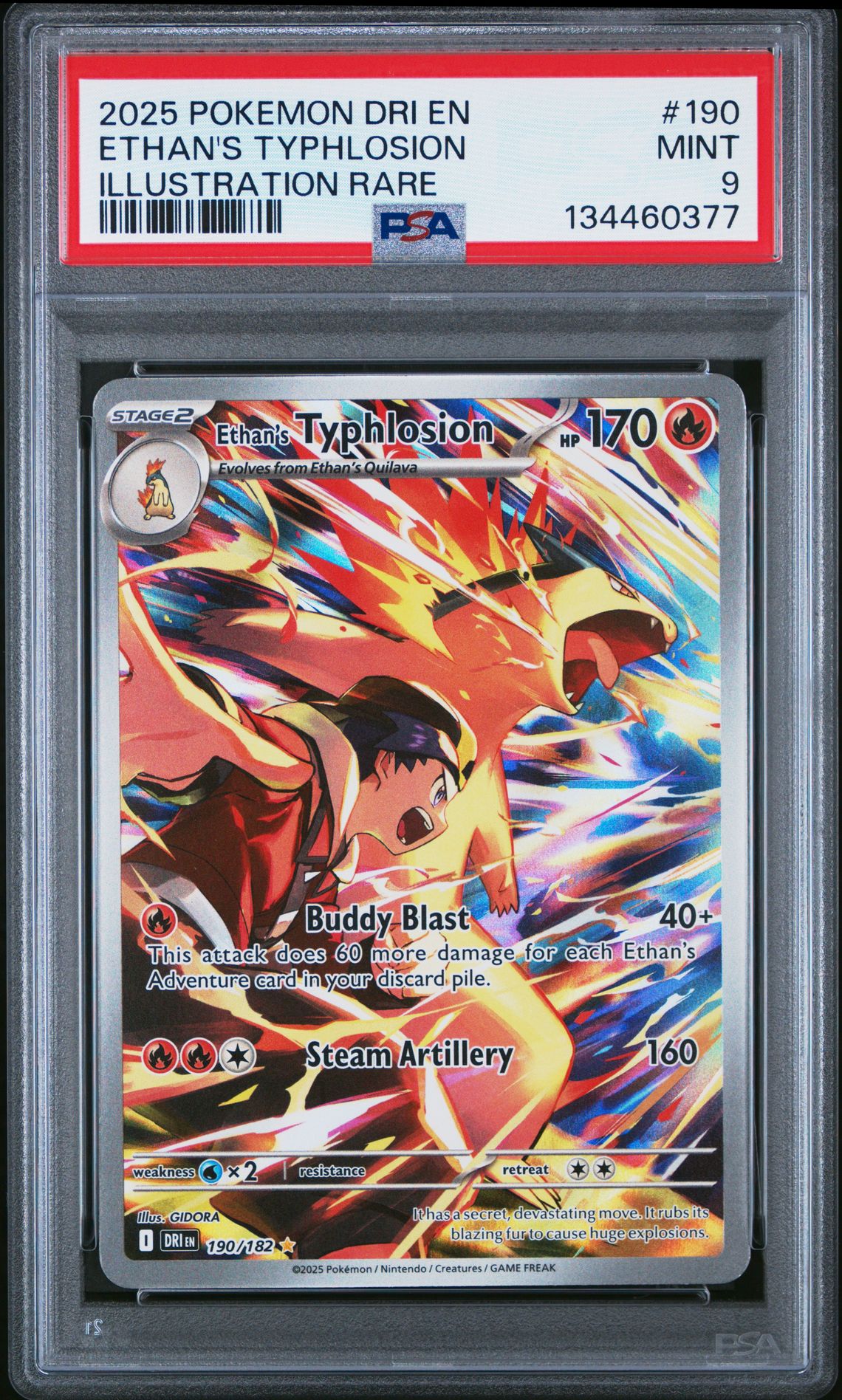 2025 Pokemon Dri En-Destined Rivals Ethan's Typhlosion #190 (Illustration Rare) Mint 9 front