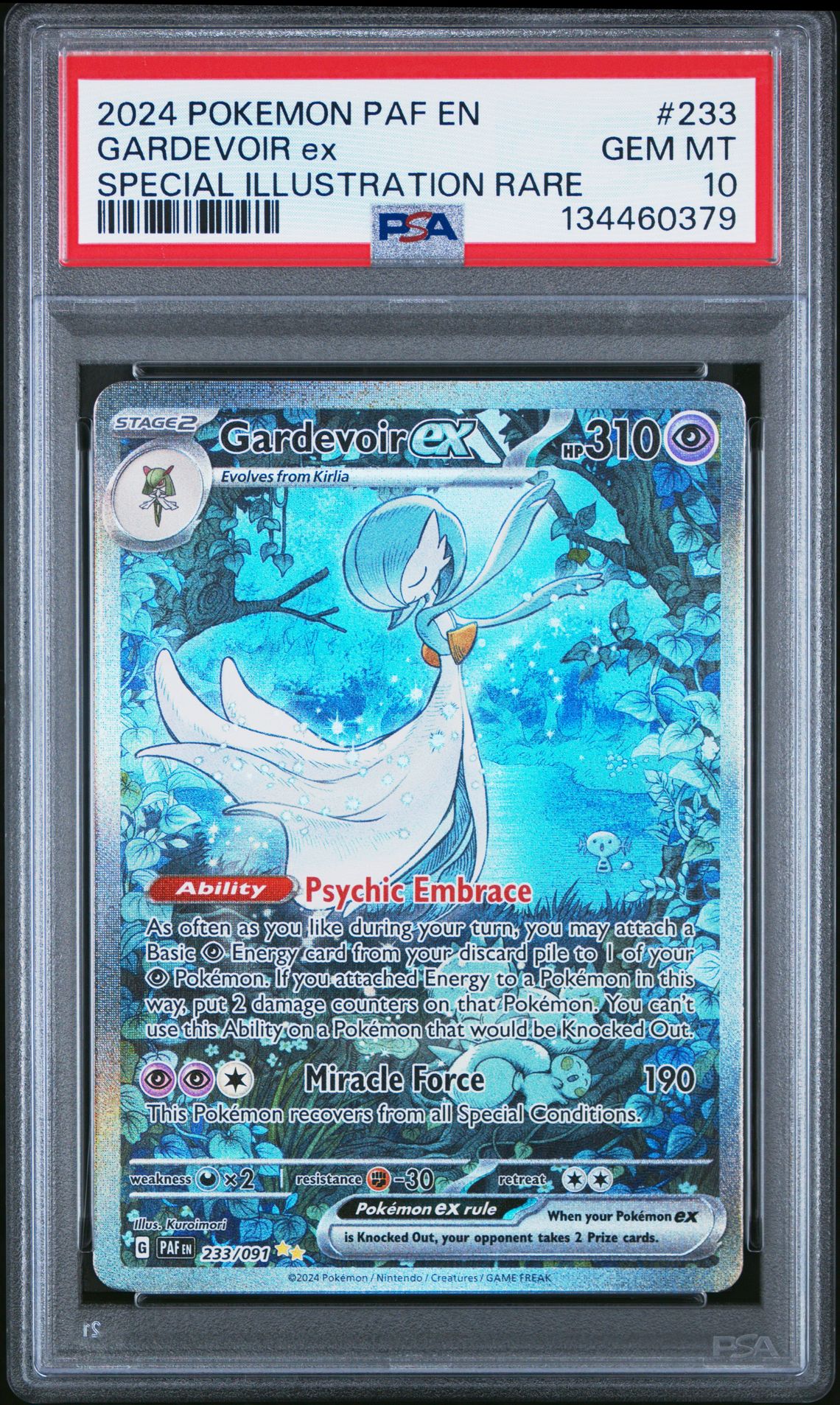 2024 Pokemon Paf En-Paldean Fates Gardevoir Ex #233 (Special Illustration Rare) Gem Mt 10 front