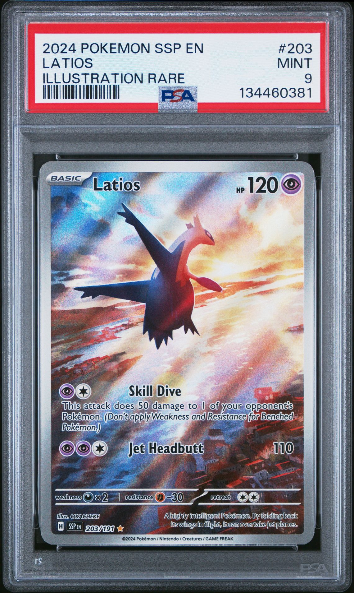 2024 Pokemon Ssp En-Surging Sparks Latios #203 (Illustration Rare) Mint 9 front