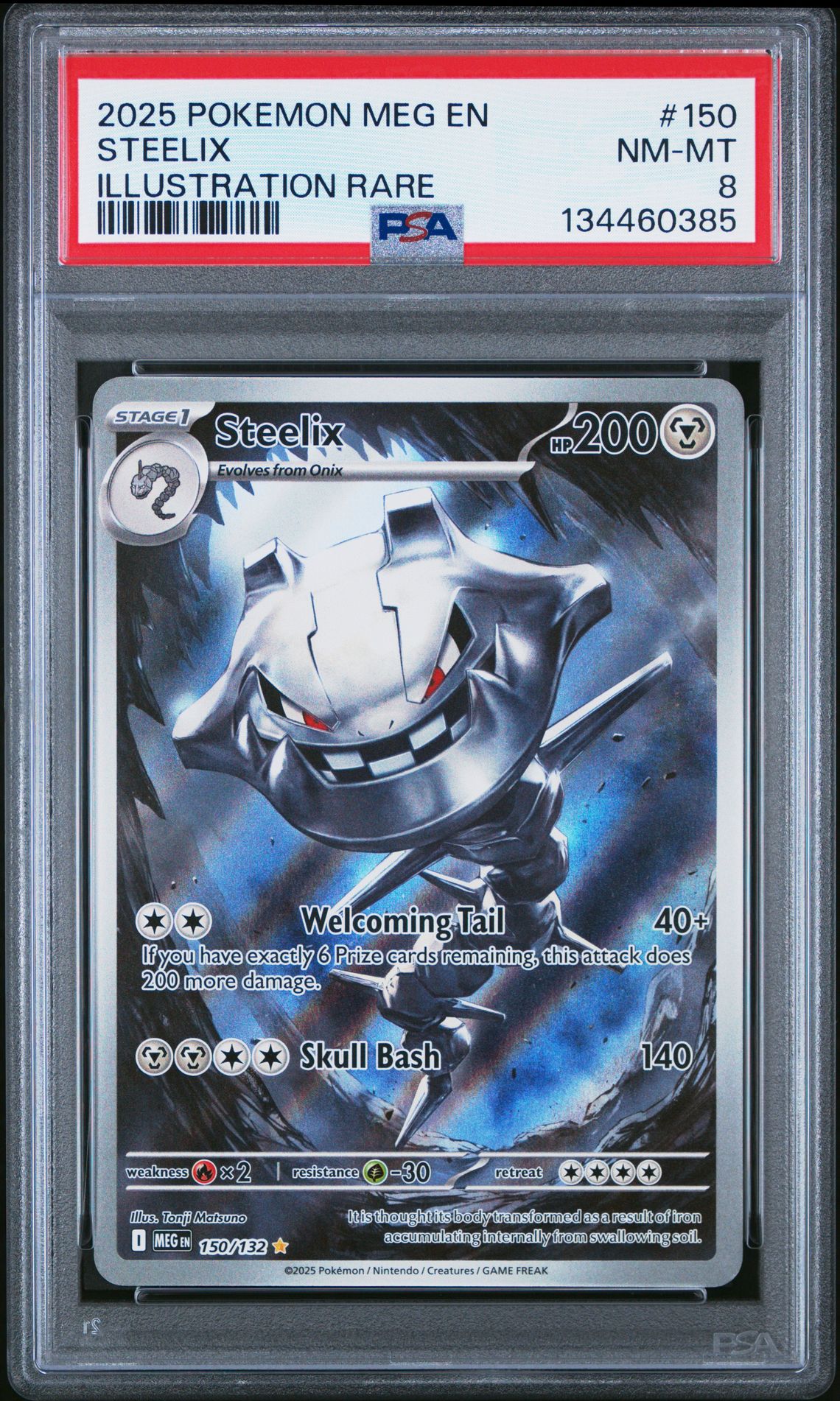 2025 Pokemon Meg En-Mega Evolution Steelix #150 (Illustration Rare) Nm-Mt 8 front