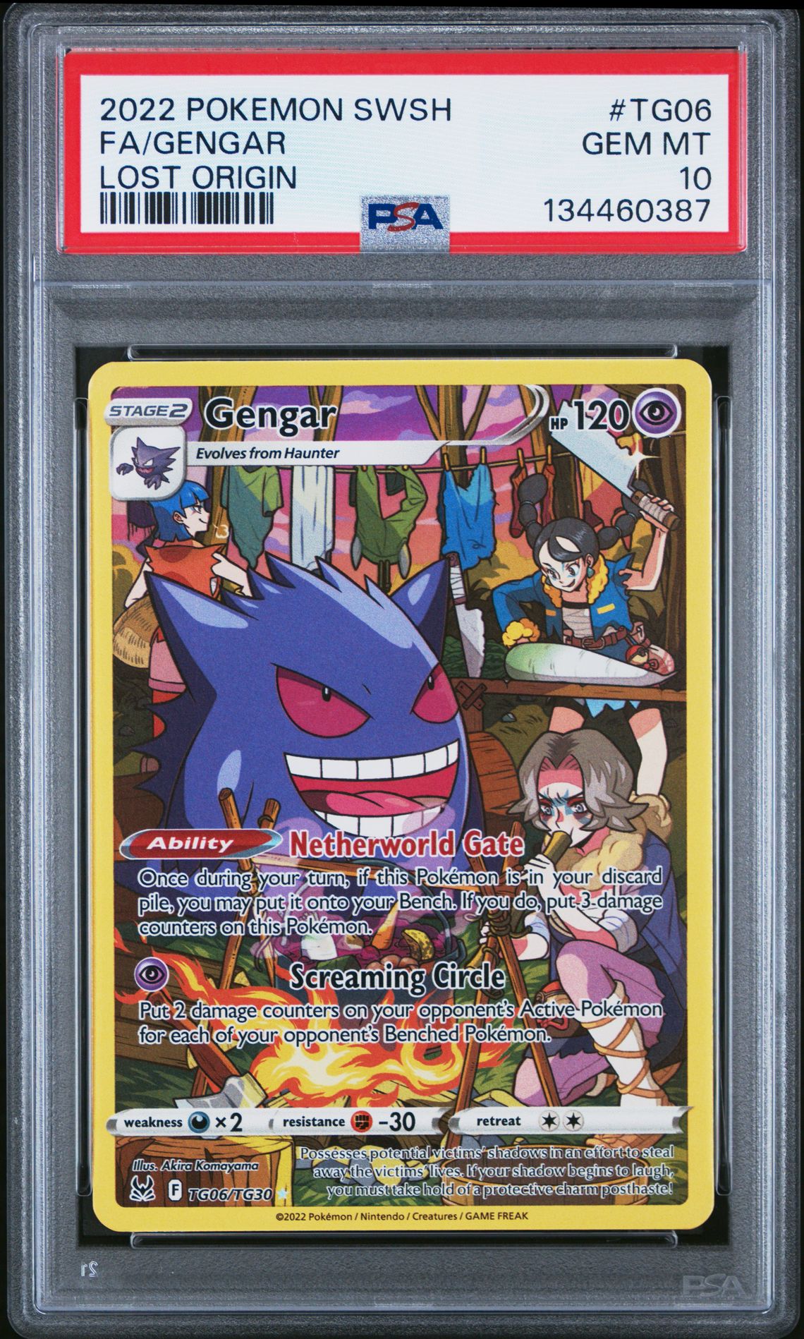 2022 Pokemon Sword & Shield Lost Origin Fa/Gengar #Tg06 (Lost Origin) Gem Mt 10 front
