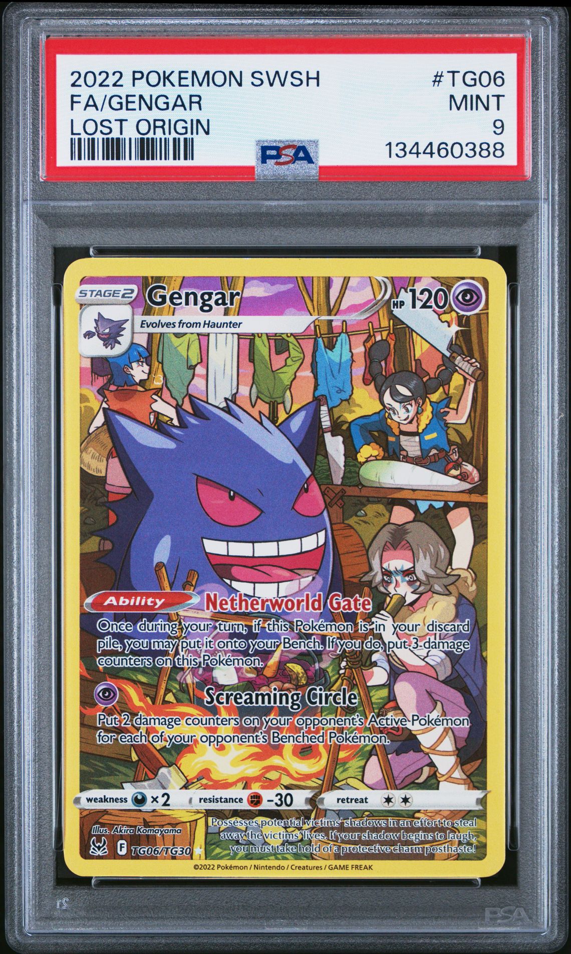 2022 Pokemon Sword & Shield Lost Origin Fa/Gengar #Tg06 (Lost Origin) Mint 9 front
