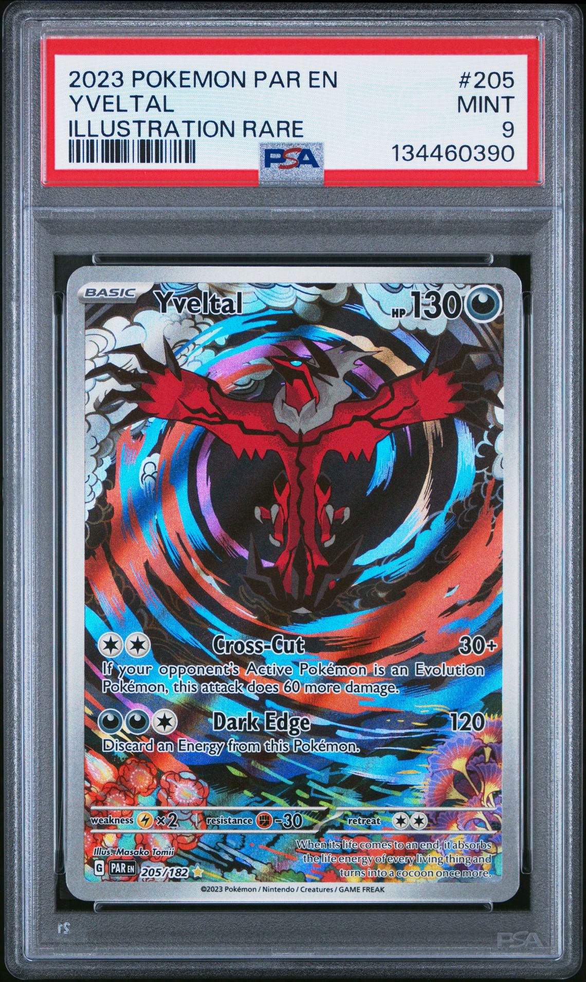 2023 Pokemon Par En-Paradox Rift Yveltal #205 (Illustration Rare) Mint 9 front