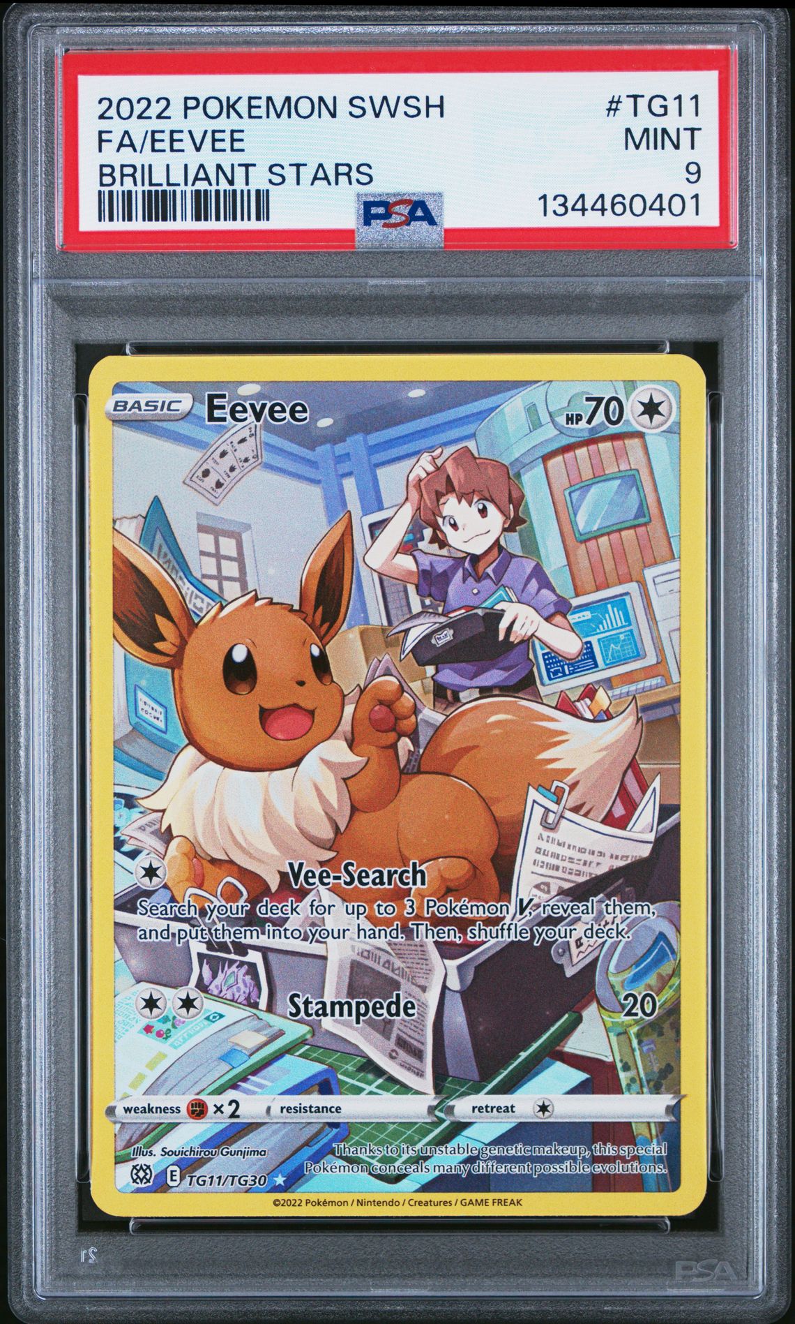 2022 Pokemon Sword & Shield Brilliant Stars Fa/Eevee #Tg11 (Brilliant Stars) Mint 9 front