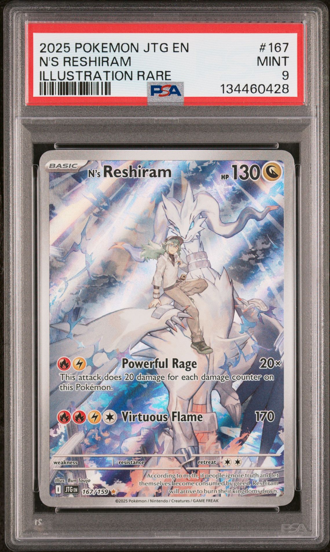 2025 Pokemon Jtg En-Journey Together N's Reshiram #167 (Illustration Rare) Mint 9 front