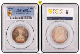 1934-G 5 Mk Potsdam without Date J-357 MS63