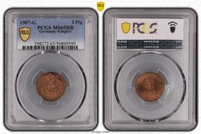 1907-G 2 Pfg MS65RB