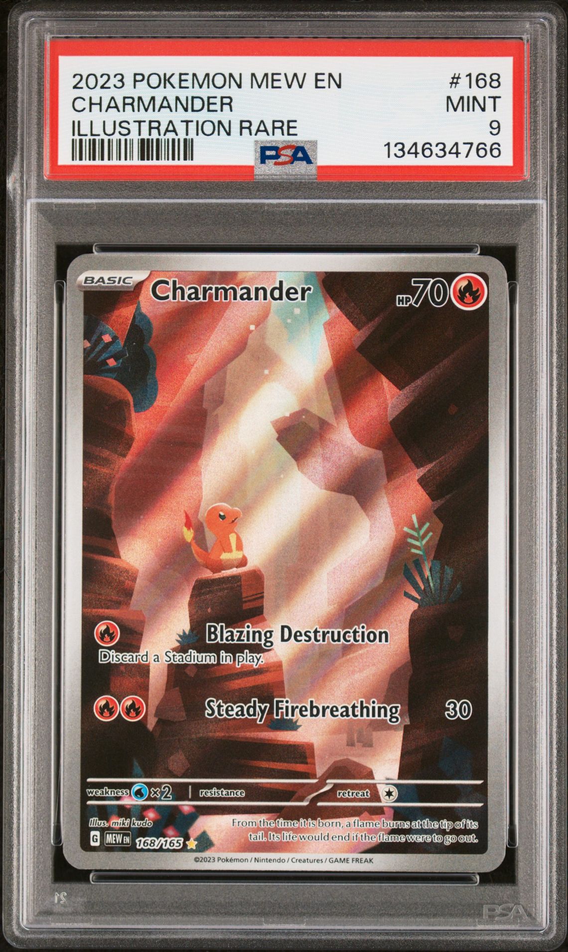 2023 Pokemon Mew En-151 Charmander #168 (Illustration Rare) Mint 9 front