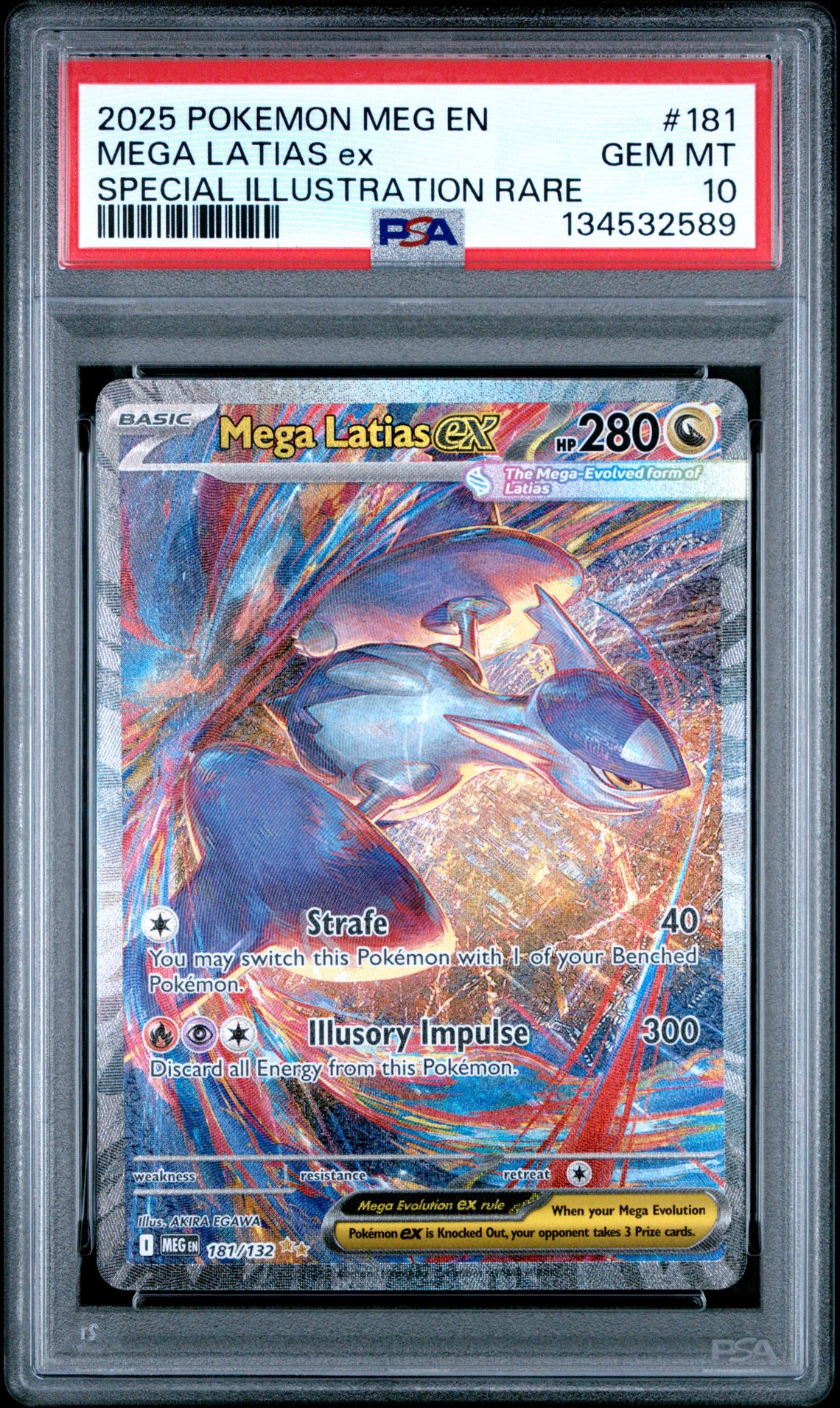 2025 Pokemon Meg En-Mega Evolution Mega Latias Ex #181 (Special Illustration Rare) Gem Mt 10 front