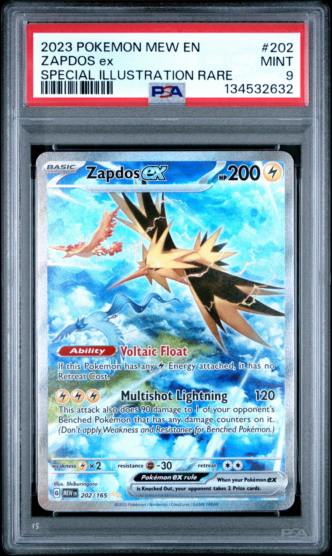 2023 Pokemon Mew En-151 Zapdos Ex #202 (Special Illustration Rare) Mint 9 front