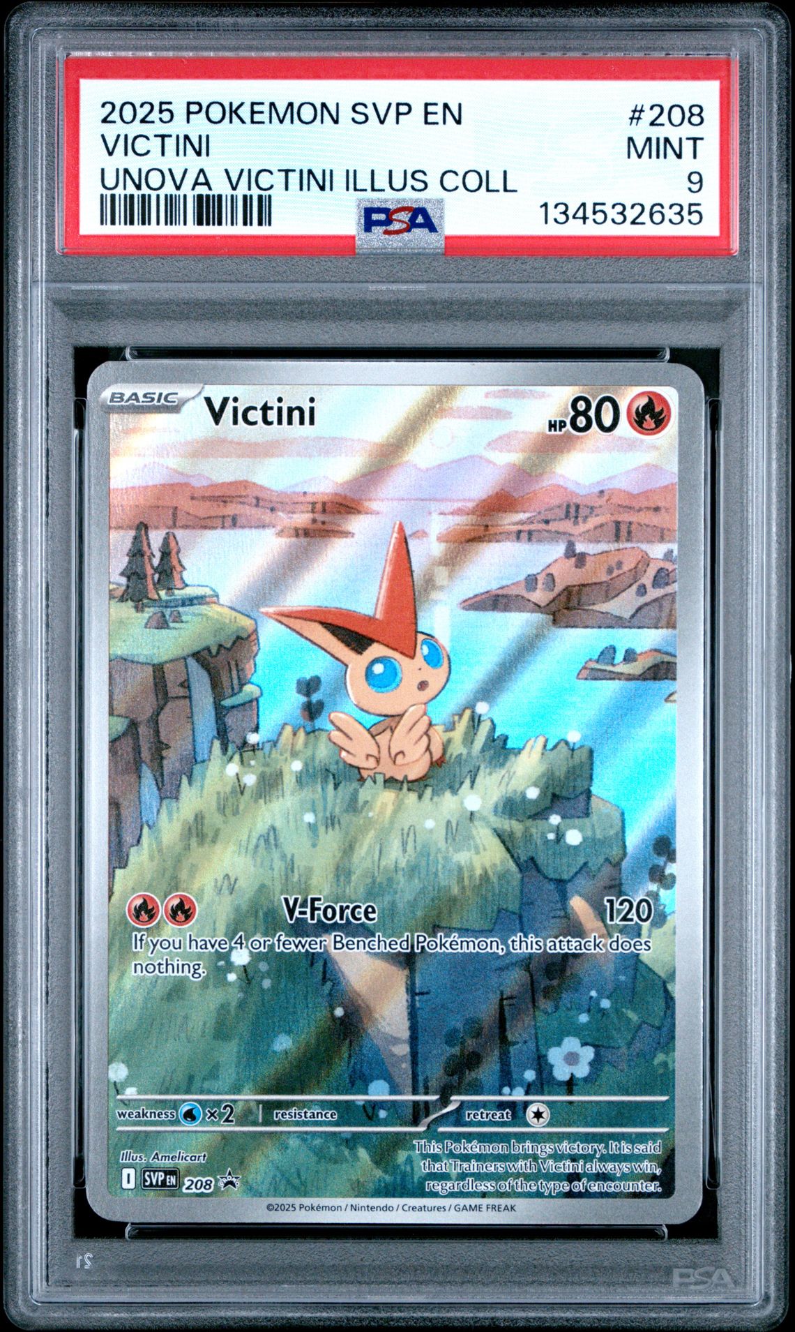2025 Pokemon Svp En-Sv Black Star Promo Victini #208 (Unova Victini Illus Coll) Mint 9 front