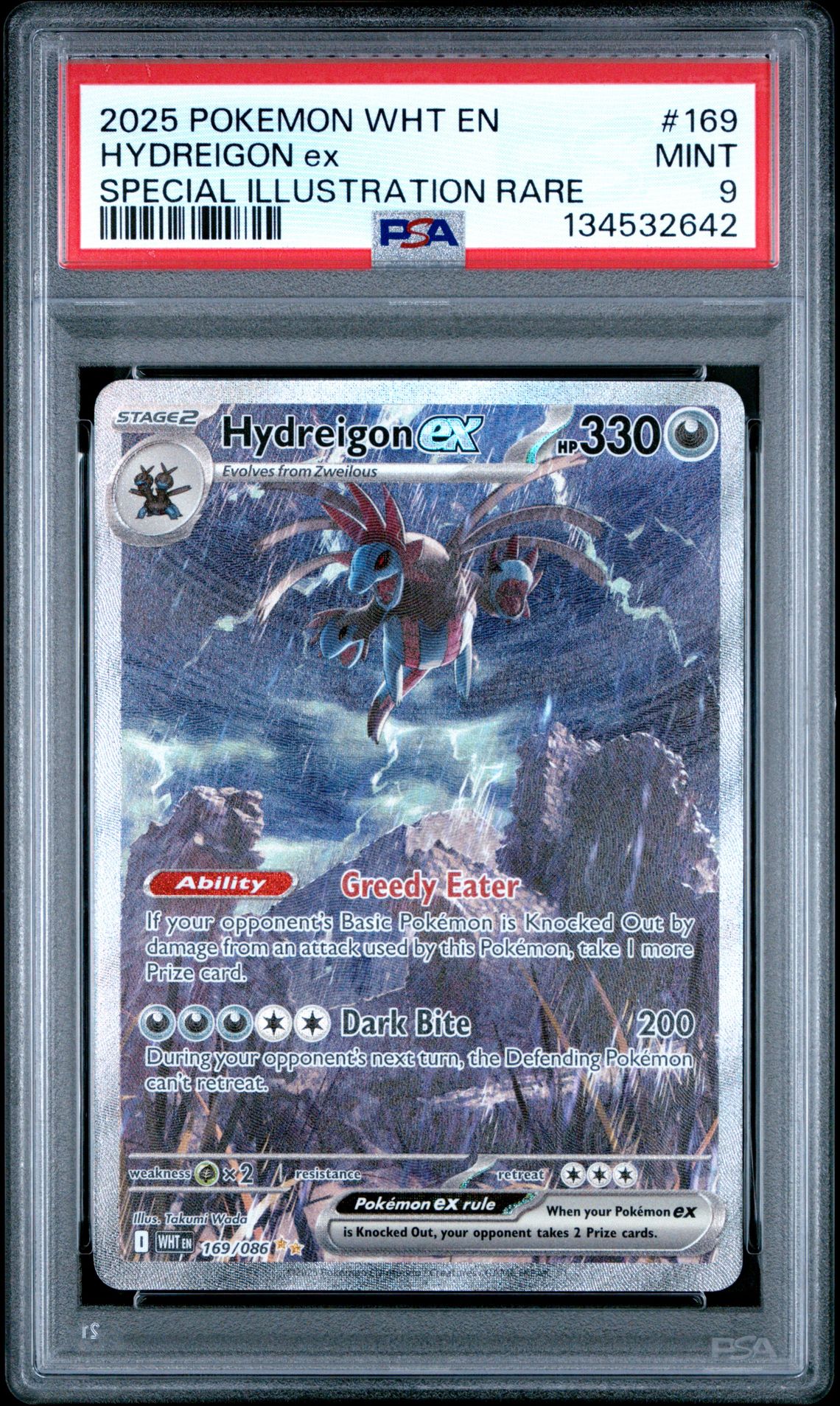 2025 Pokemon Wht En-White Flare Hydreigon Ex #169 (Special Illustration Rare) Mint 9 front