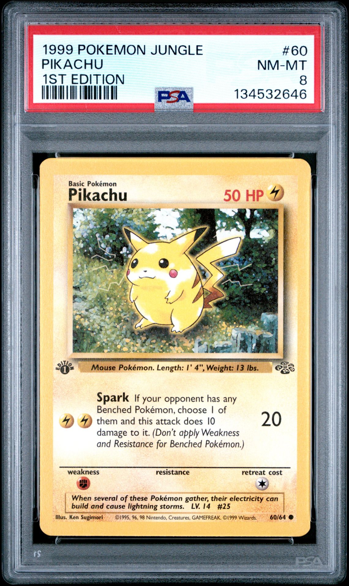 1999 Pokemon Jungle Pikachu #60 (1St Edition) Nm-Mt 8 front