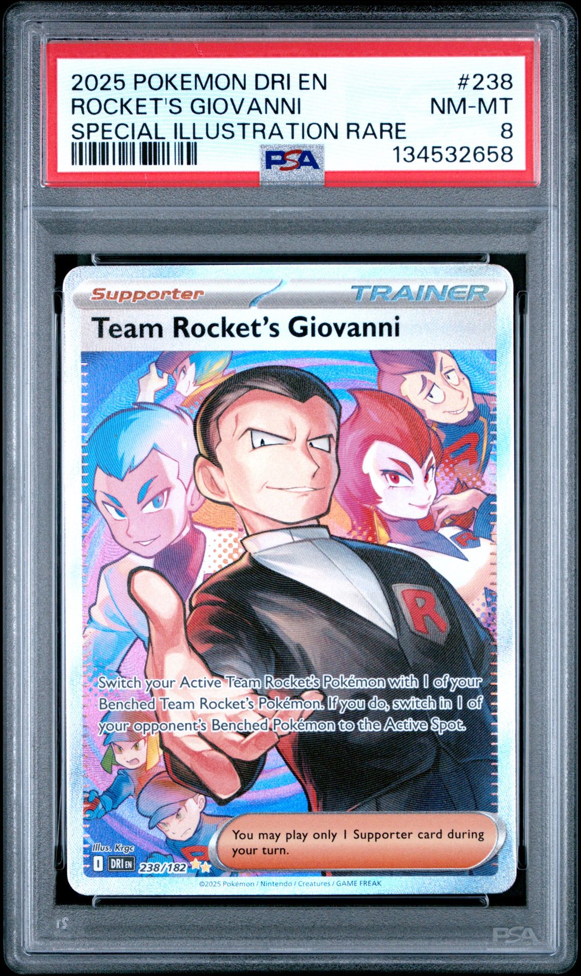 2025 Pokemon Dri En-Destined Rivals Rocket's Giovanni #238 (Special Illustration Rare) Nm-Mt 8 front