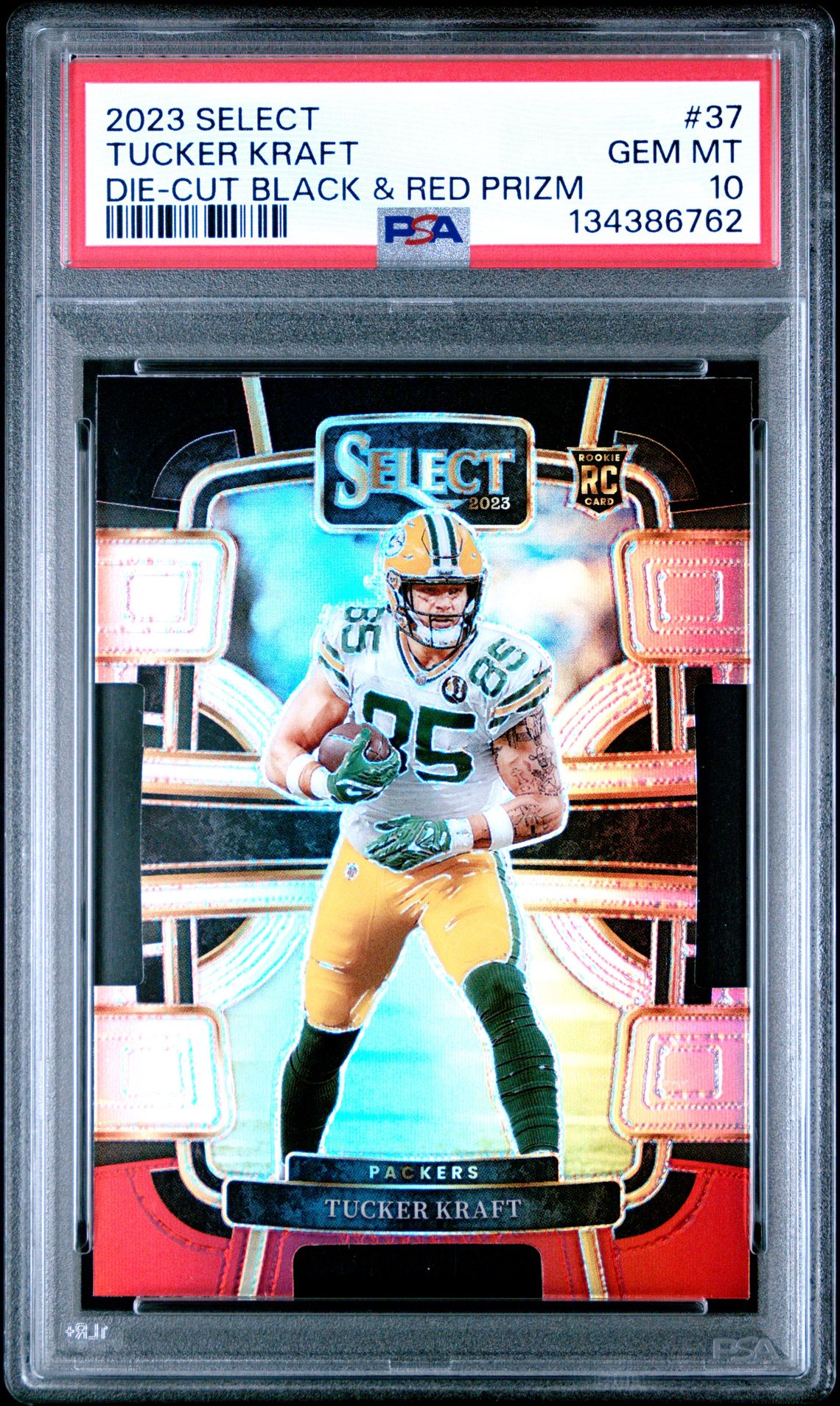 2023 Panini Select Tucker Kraft #37 (Die-Cut Black & Red Prizm) Gem Mt 10 front