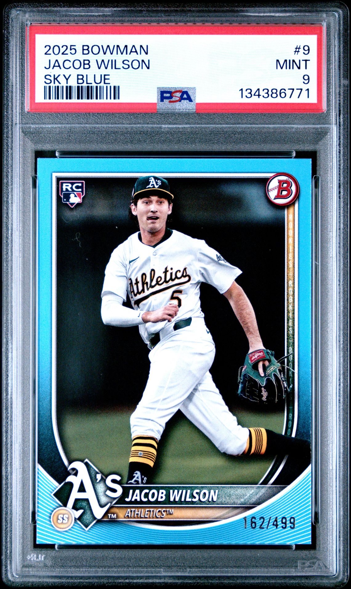 2025 Bowman Jacob Wilson #9 (Sky Blue) Mint 9 front