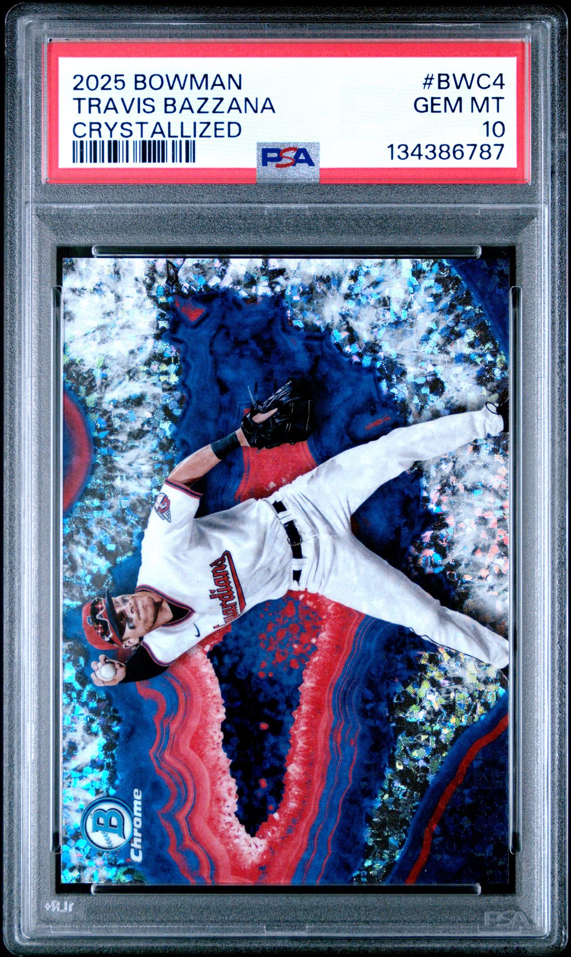 2025 Bowman Crystallized Travis Bazzana #Bwc4 Gem Mt 10 front