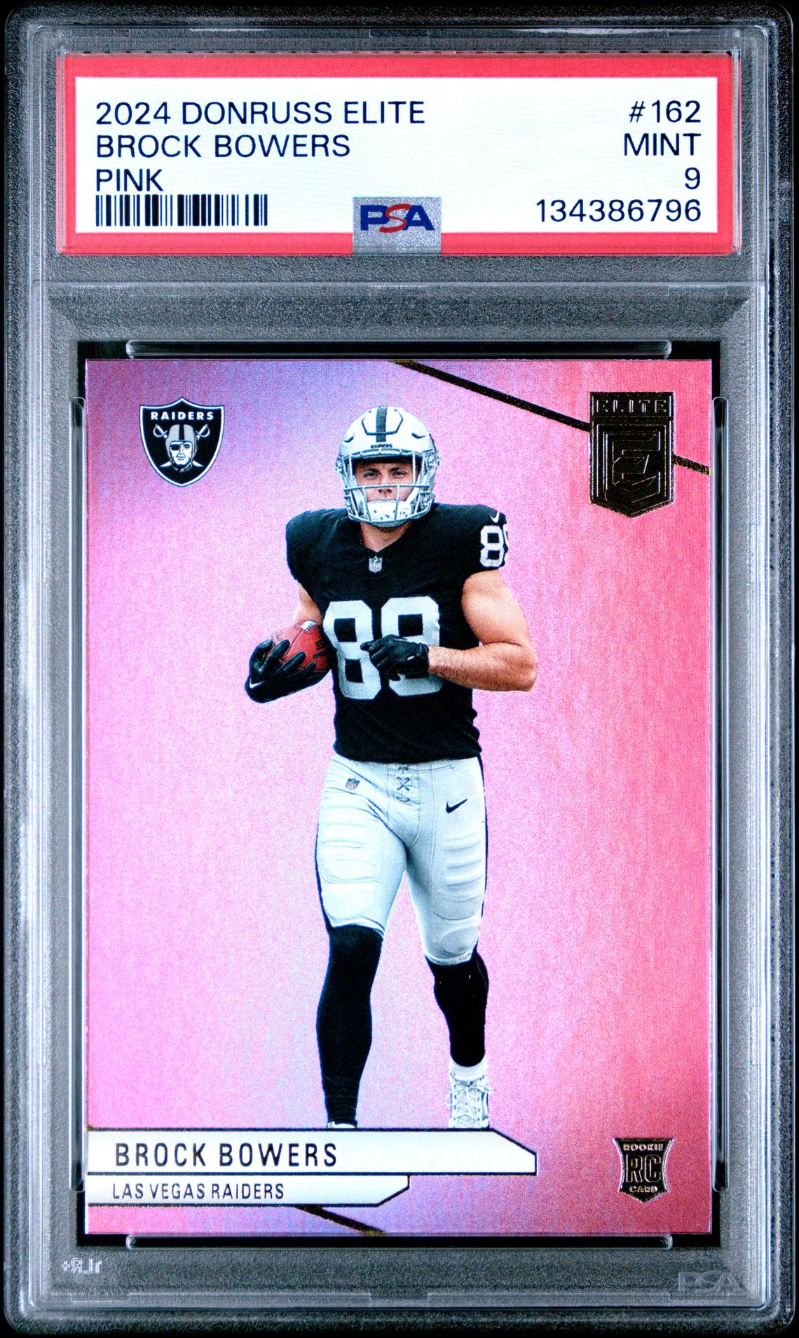 2024 Panini Donruss Elite Brock Bowers #162 (Pink) Mint 9 front