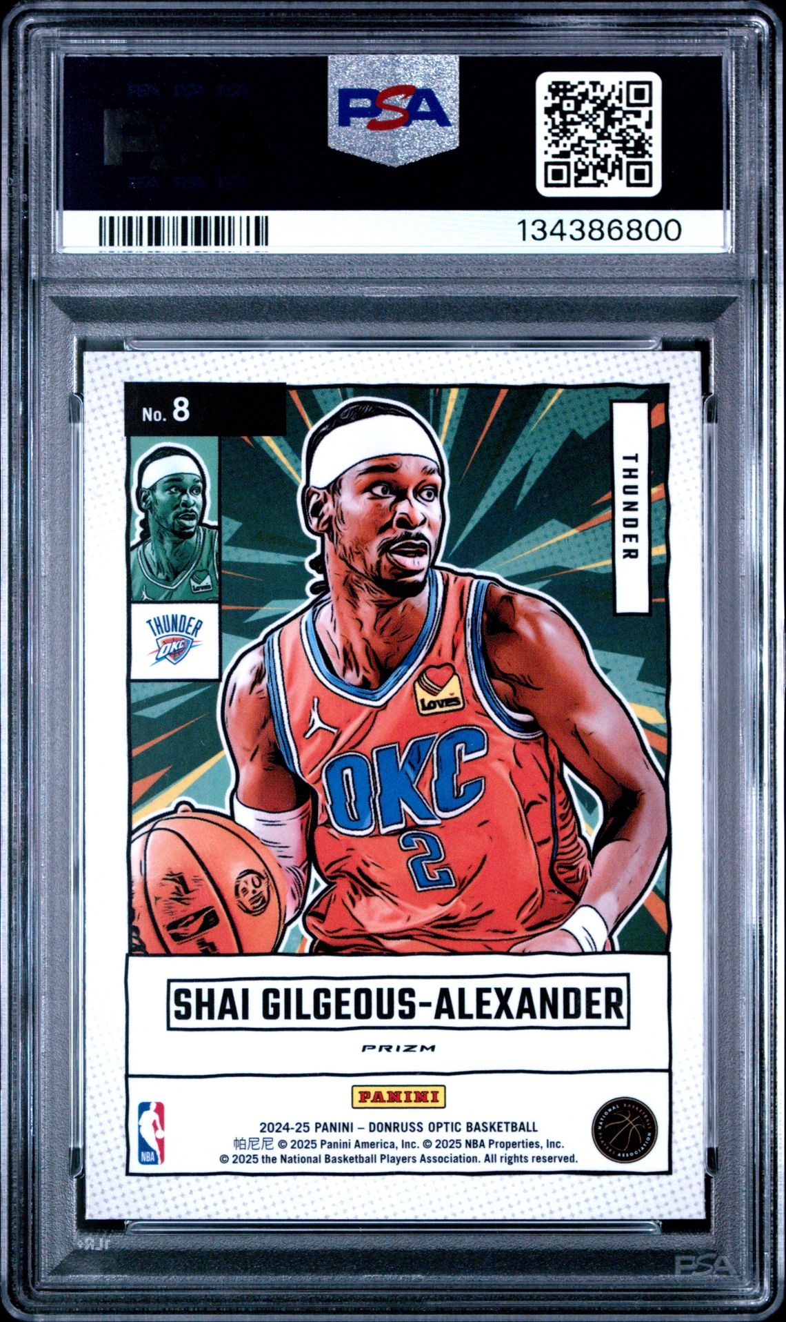 2024 Panini Donruss Optic Net Marvels S. Gilgeous-Alexander #8 (Net Marvels-Holo) Gem Mt 10 back