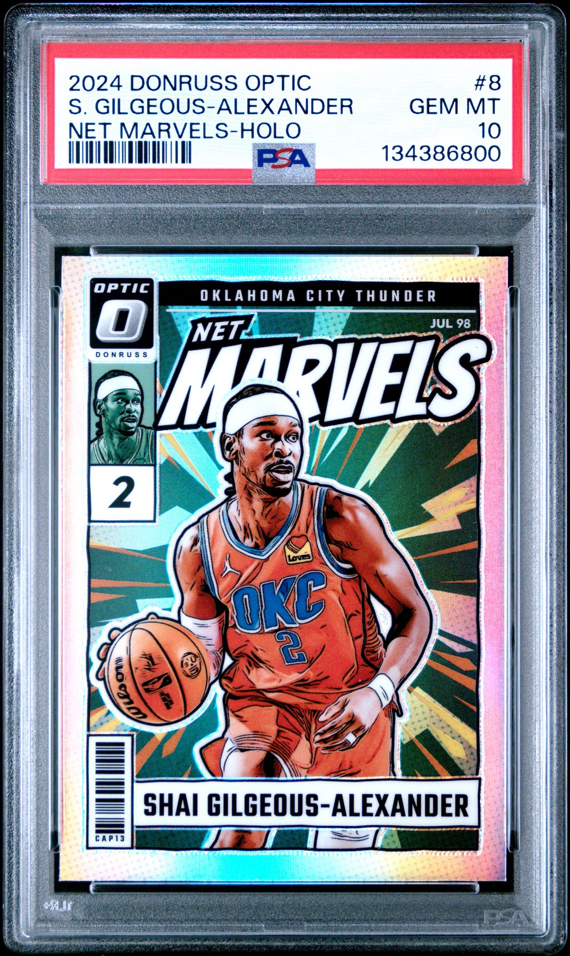 2024 Panini Donruss Optic Net Marvels S. Gilgeous-Alexander #8 (Net Marvels-Holo) Gem Mt 10 front