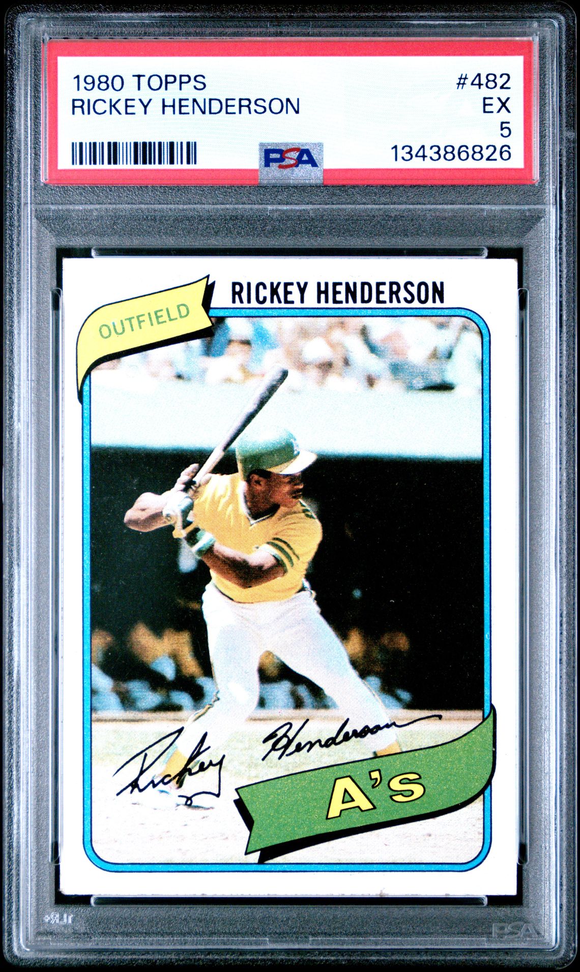 1980 Topps Rickey Henderson #482 Ex 5 front
