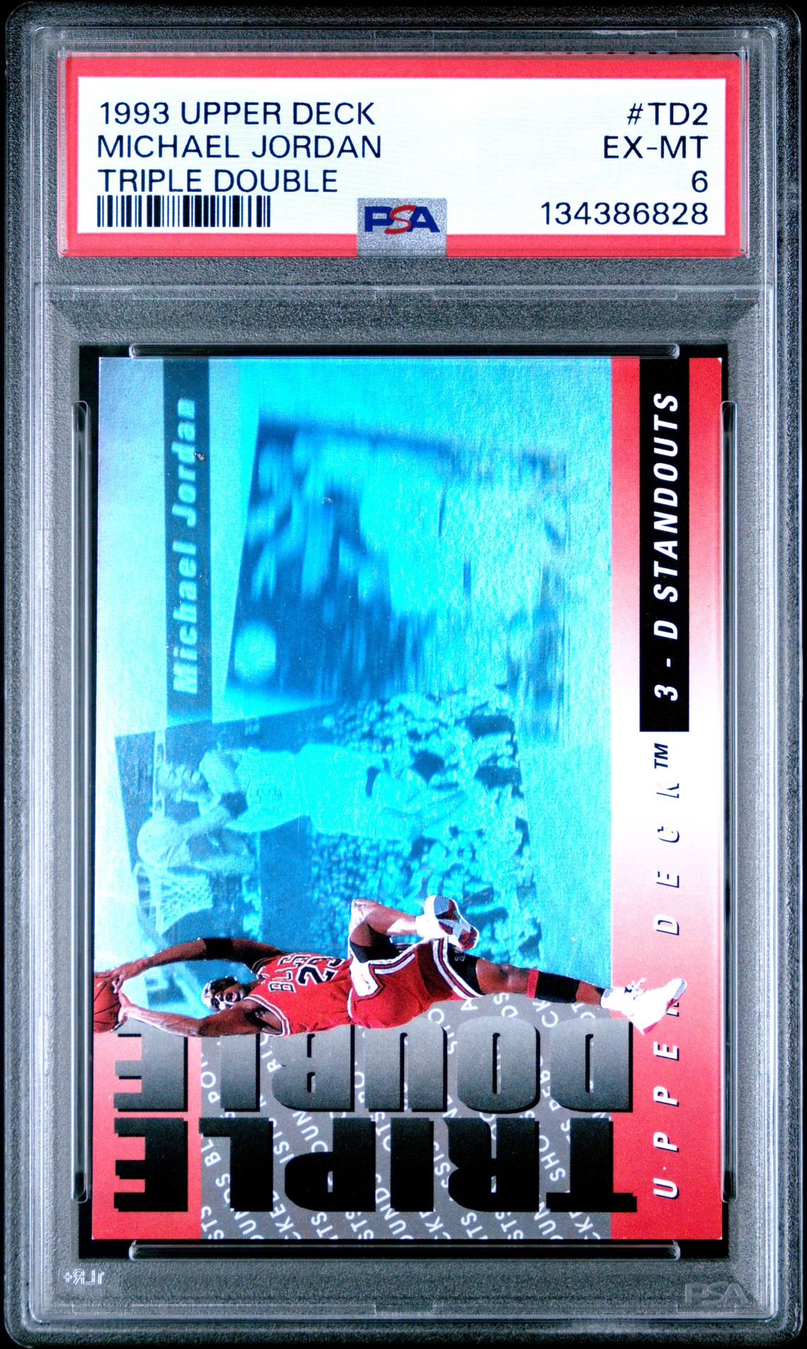 1993 Upper Deck Triple Double Michael Jordan #Td2 (Triple Double) Ex-Mt 6 front