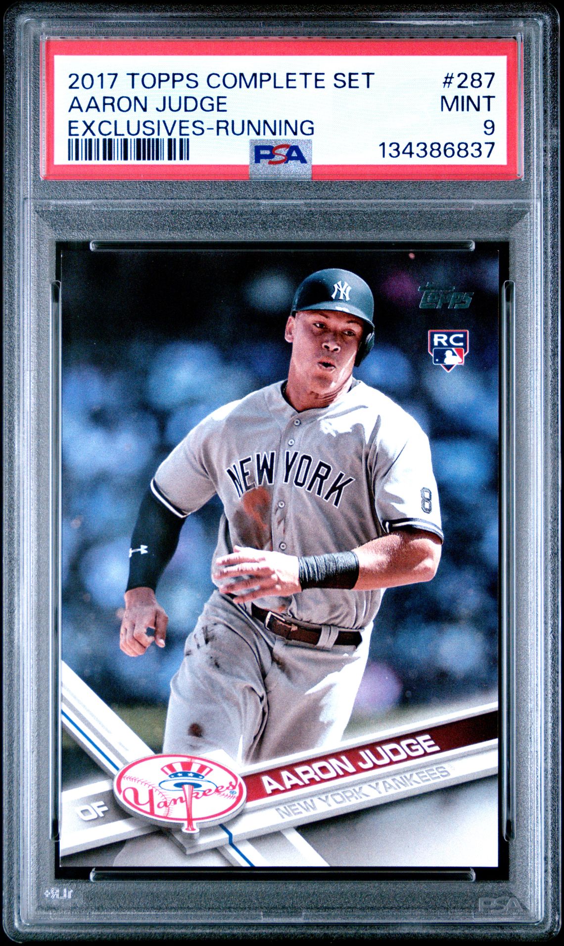 2017 Topps Complete Set Exclusives Aaron Judge #287 (Exclusives-Running) Mint 9 front