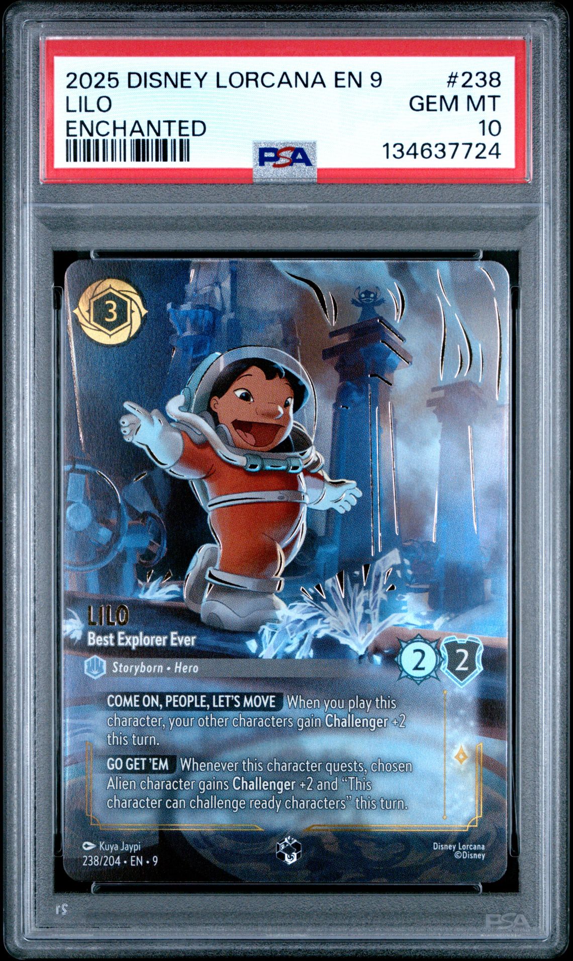 2025 Disney Lorcana En 9-Fabled Lilo #238 (Enchanted) Gem Mt 10 front