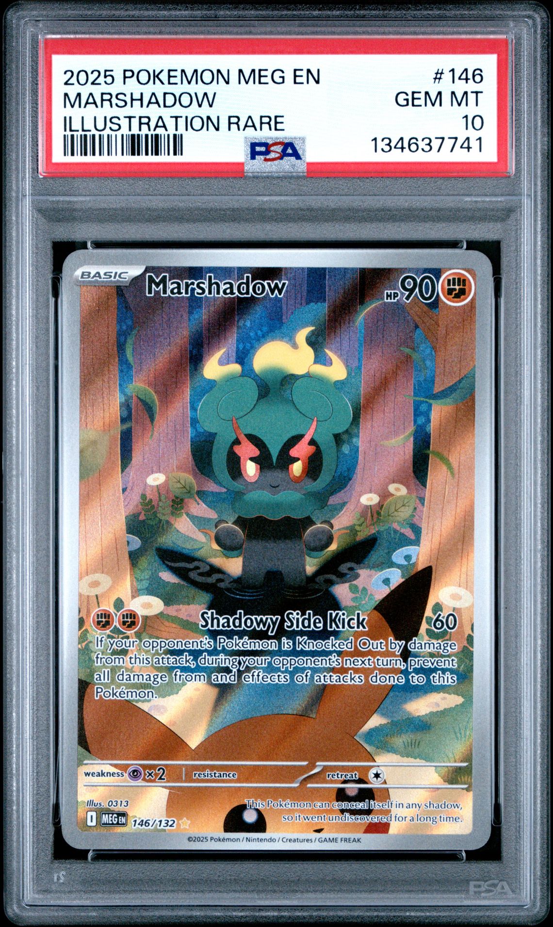 2025 Pokemon Meg En-Mega Evolution Marshadow #146 (Illustration Rare) Gem Mt 10 front