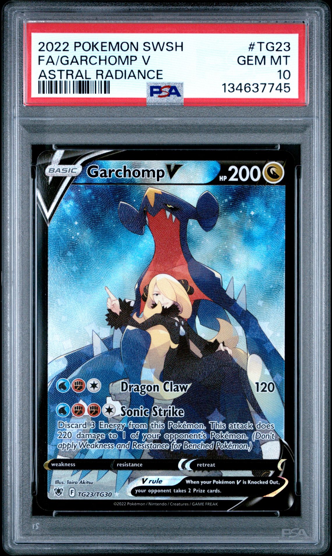 2022 Pokemon Sword & Shield Astral Radiance Fa/Garchomp V #Tg23 (Astral Radiance) Gem Mt 10 front