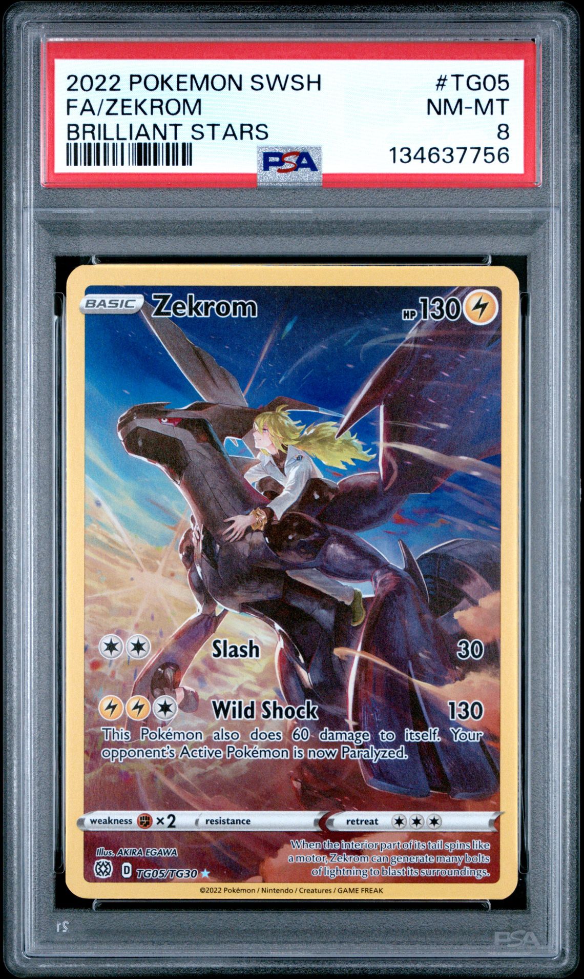 2022 Pokemon Sword & Shield Brilliant Stars Fa/Zekrom #Tg05 (Brilliant Stars) Nm-Mt 8 front