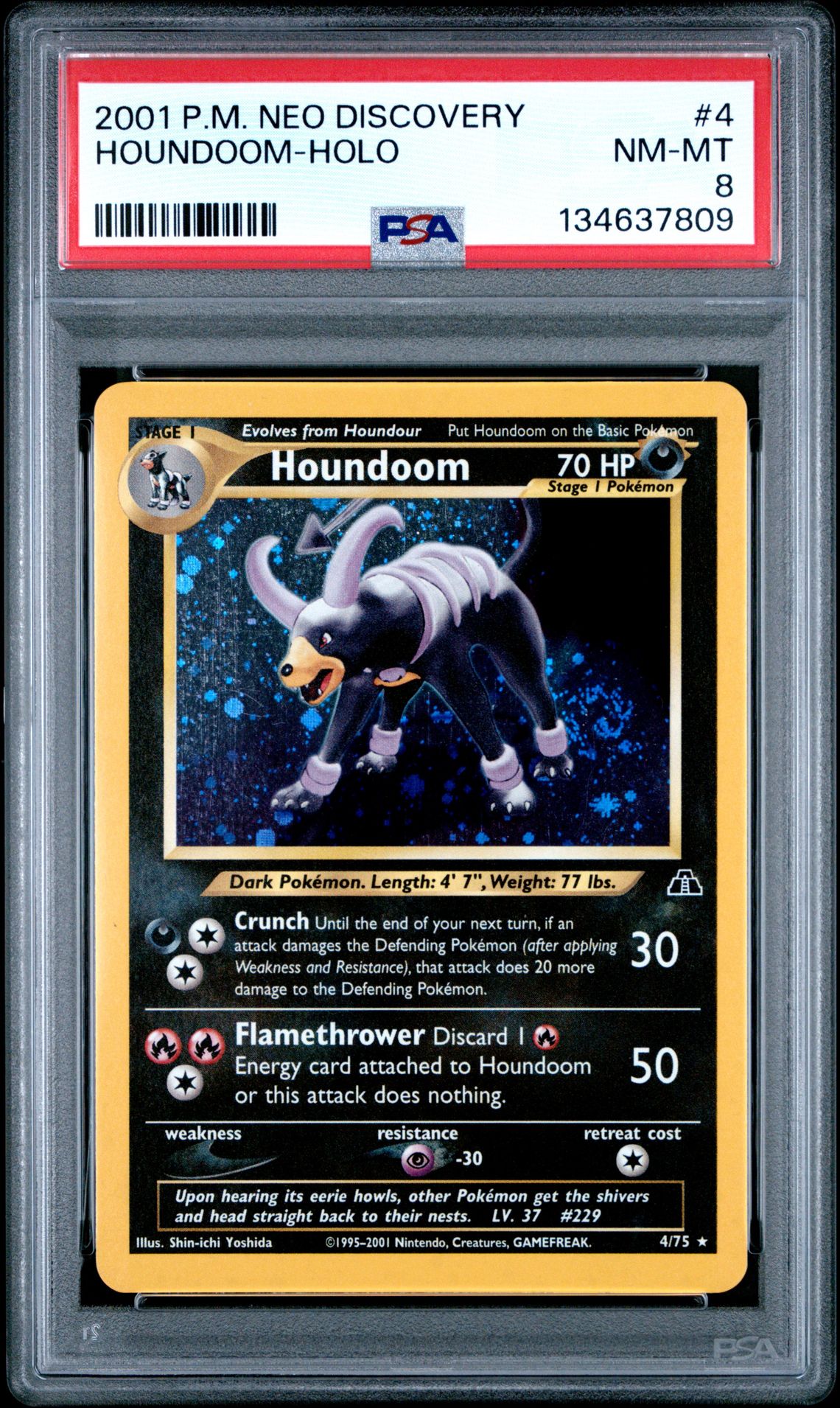 2001 Pokemon Neo Discovery Houndoom-Holo #4 Nm-Mt 8 front