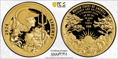 2024-W $100 Liberty & Britannia Au PR70DCAM