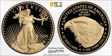2025-W $50 Gold Eagle PR70DCAM