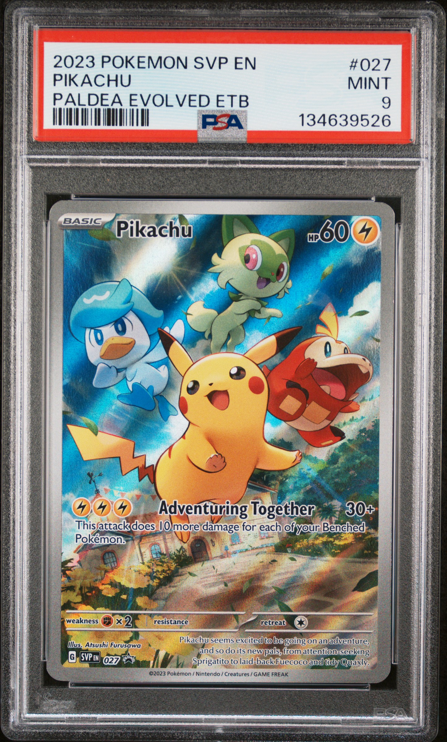 2023 #027 Pikachu PSA 9 Svp EN-SV Black Star Promo Pokemon