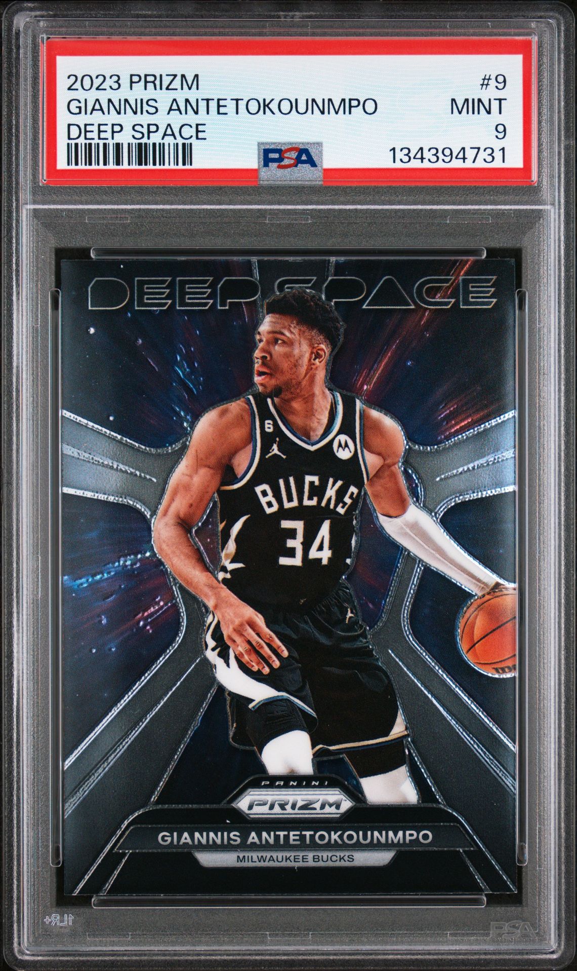 2023 Panini PANINI PRIZM DEEP SPACE #9 Giannis Antetokounmpo front