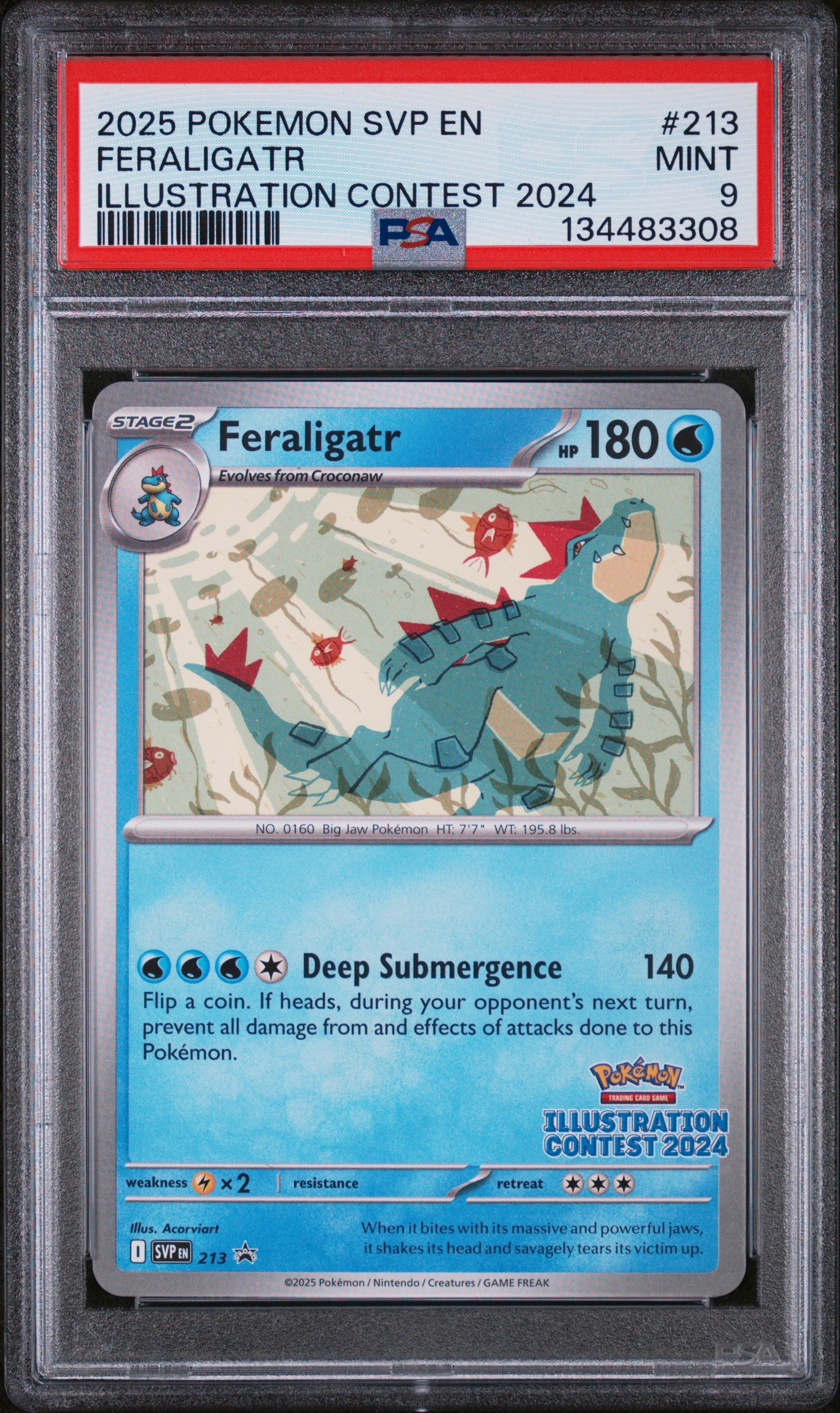 2025 #213 Feraligatr PSA 9 Svp EN-SV Black Star Promo