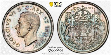 1944 50C Narrow Date MS63