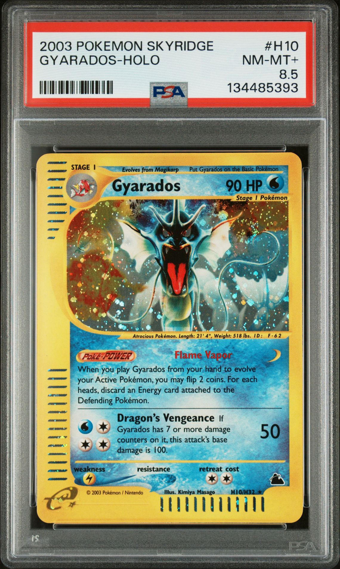 2003 Pokemon POKEMON SKYRIDGE Holo #H10 Gyarados-Holo front